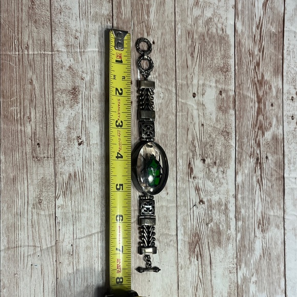 Vintage Green Beetle Silver Bracelet - Picture 8 of 10